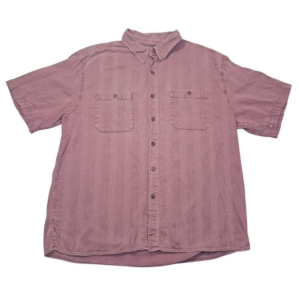 Territory Ahead VTG Style Textured S/S Button Down Shirt Mauve Purple Sz XL
